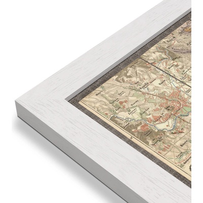 ZES Morava a Slezsko - nástěnná historická mapa 90 x 70 cm Varianta: mapa v dřevěném rámu, Provedení: Pegi bílý