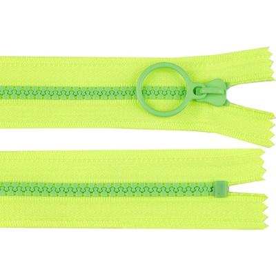 Prima-obchod Kostěný zip barevný No 5 délka 25 cm s ozdobným jezdcem, barva 9 (229) žlutá zelená