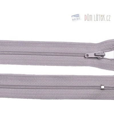Zips špirálový 3mm nedeliteľný 10 cm svetlo šedá