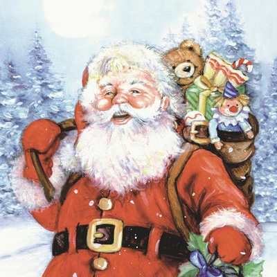 Duni ubrousky papírové 3V Santa on Tour 20ks 33x33cm
