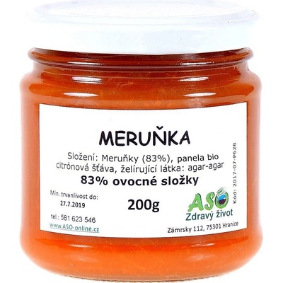 ASO Zdravý život meruňka doslazovaná Bio panelou 200 g