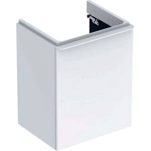 Geberit Smyle Square - Шкафче за умивалник, 49x41x62 см, 1 врата, панти отляво, лъскаво бяло/матово бяло 500.364. 00.1 (500.364.00.1)