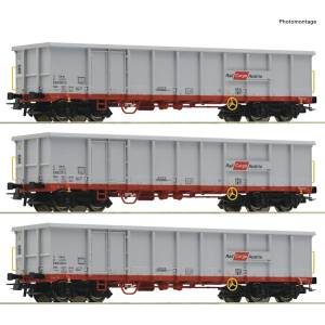 Roco Комплект от три товарни вагона без покрив, Öbb vi (6600121)