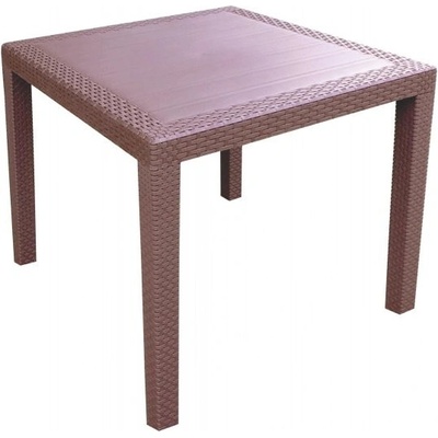 MEGA PLAST MP696 RATAN LUX stôl, polyratan, 71x75,5 tmavo hnedá