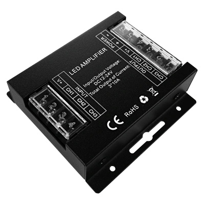 Ultralux УСИЛВАТЕЛ ЗА rgb led ЛЕНТА 3x10a, 360w (12v dc), 12-24v dc (rgbamp30a)