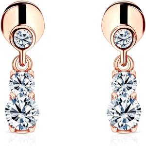 SAVICKI Dream Collection обеци: розово злато. диаманти