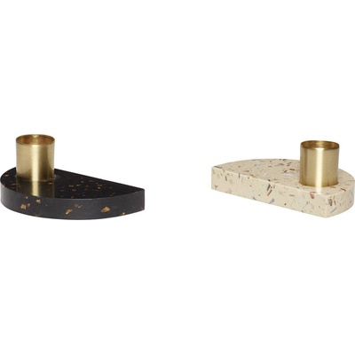 Hübsch Свещник Hübsch мозайка черно-бял 2 бр (990920)