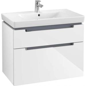 Villeroy & Boch Subway 2.0 - Шкафче за умивалник, 79x59x45 см, 2 чекмеджета, Glosy White A91410DH (A91410DH)
