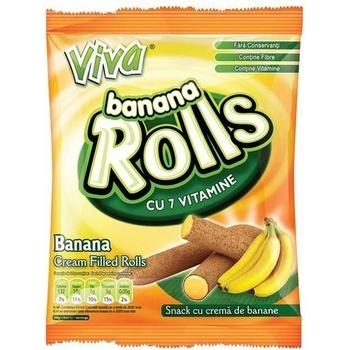 Viva BANANA ROLLS trubičky s banánovou náplní 100 g