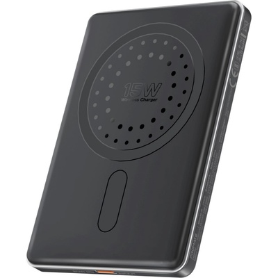 Promate Външна батерия ProMate, Blade-5. Black 5000mAh Ultra-Slim 15W MagSafe Compatible Power Bank w/ 20W PD USB-C input/Output Port, Aluminium Construction - Черна