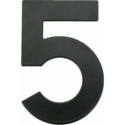 Číslo "5", matná černá, 145 mm