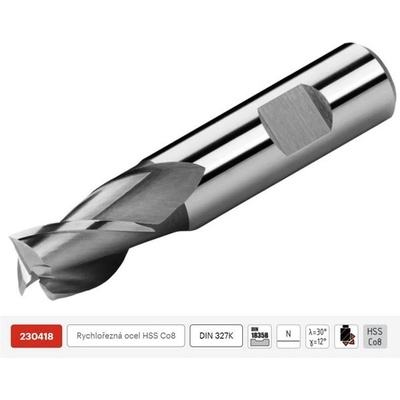 ZPS FN 230418.080 - Fréza na kov pr. 8x 11/ 61mm válcová čelní nesouměrná pro drážky per krátká 3-břitá, HSS-Co8