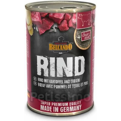 BELCANDO консервирана храна с говеждо месо, картофи и грах 24 x 400 г