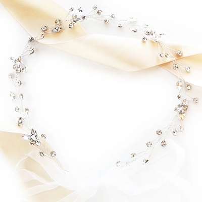 Stříbrná svatební čelenka se zirkony - jemná a lesklá – Zbozi.Blesk.cz