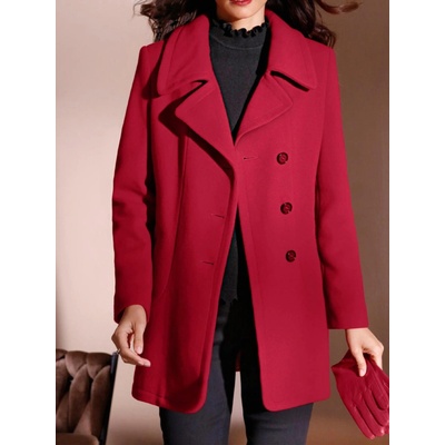 Ashley Brooke dámsky vlnený dlhý kabát červený