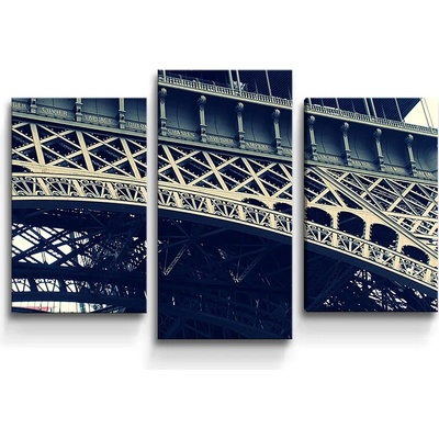 Sablio Obraz - 3-dílný Eiffel Tower - 75x50 cm