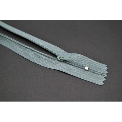 Nedeliteľný jemný plastový špirálový zips (veľkosť číslo 3) rôzne farby - dĺžka 12 cm - 60 cm 16 cm Šedozelená