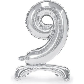 Image 1 of PartyDeco Самостоящ балон от фолио 9 сребрист 70 см