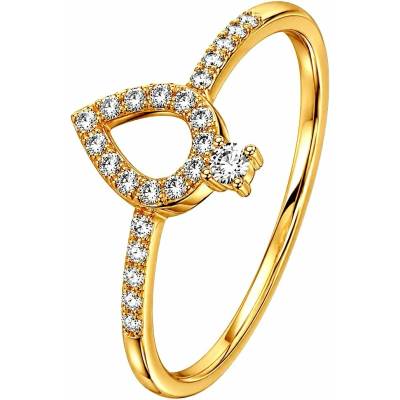 Zlaton Prsten žluté zlato s kamenem osazený zirkony N10112501458