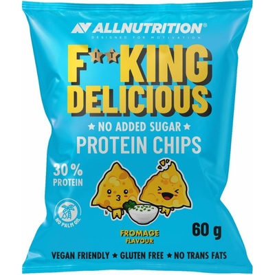 F**KING Delicious proteinové kukuřičné chipsy s příchutí sýru a cibulky 60 g