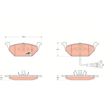 Sada brzdových platničiek, vždy 4 kusy v sade TRW GDB1658
