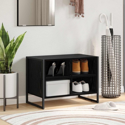 vidaXL Шкаф за обувки 60 x 35 x 44 см Инженерна дървесина Черния дъб (886456)