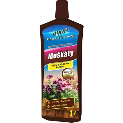 AGRO Organo-minerální kapalné hnojivo pro muškáty 1 l