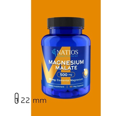 Natios Magnesium Malate 500 mg + B6 90 kapslí