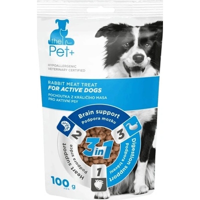 Pochoutka Pet+ 3v1 for Active Dogs králičí 100 g