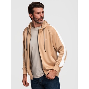 Ombre Clothing Мъжко суитшърт с качулка без бутони и кант - бежово V4 B1717 Ombre Clothing Ombre Clothing | Bezhov | МЪЖЕ | M