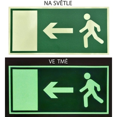RAFO Svítící samolepka Únikový východ, 21x10 cm Varianta: vlevo