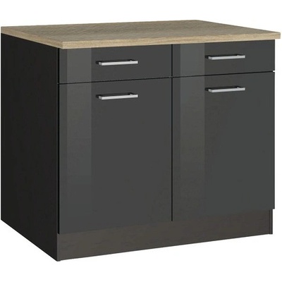 Held Möbel Mailand 100 x 60 x 85 cm šedá vysoce lesklé šedá matný – Sleviste.cz