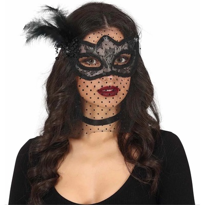 Fiestas Guirca Скрабошка - черна с воал и перо