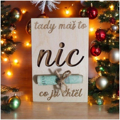 Dekorace z Řečice Kartička na peníze Nic