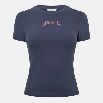 Jack Wills Бебешка тениска Jack Wills Women's Graphic Baby Slim Fit T-Shirt - Taupe