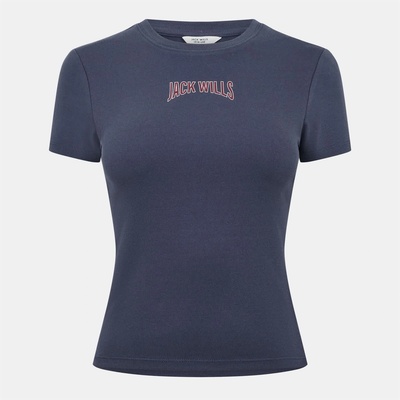 Jack Wills Бебешка тениска Jack Wills Women's Graphic Baby Slim Fit T-Shirt - Taupe