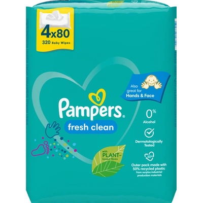 Pampers Мокри кърпички Pampers Fresh Clean - 4x80 броя