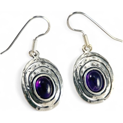 Drakkaria STUDÁNKY stříbrné náušnice ametyst P3988