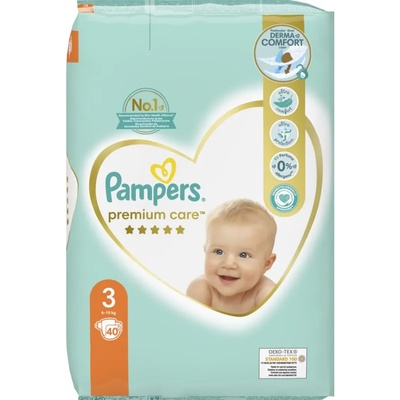 Pampers Premium Care Size 3 еднократни пелени 6-10 kg 40 бр
