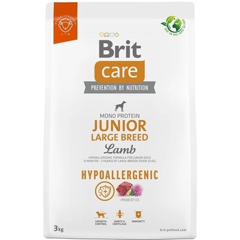 Brit BRIT Care Hypoallergenic Junior Large Breed Lamb Храна за кучета, суха, за подрастващи, голяма порода, с агнешко, хипоалергенна, 3 kg