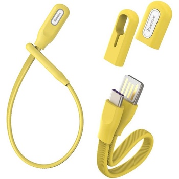 Baseus Кабел за устройства с USB-C порт (22 см) - Baseus Bracelet USB-C Cable (CATFH-06A) (жълт) (CATFH-0Y)
