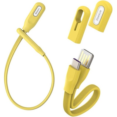 Baseus Кабел за устройства с USB-C порт (22 см) - Baseus Bracelet USB-C Cable (CATFH-06A) (жълт) (CATFH-0Y)