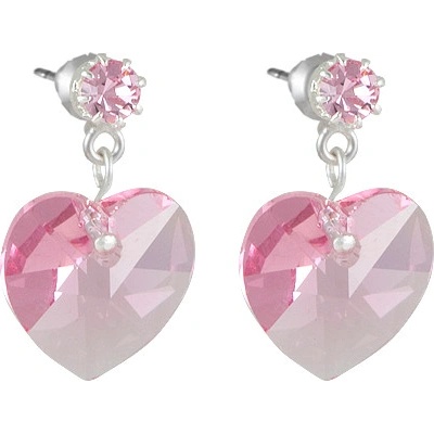 JSB se Swarovski Elements tvar srdce světle růžové 14620214 light-rose