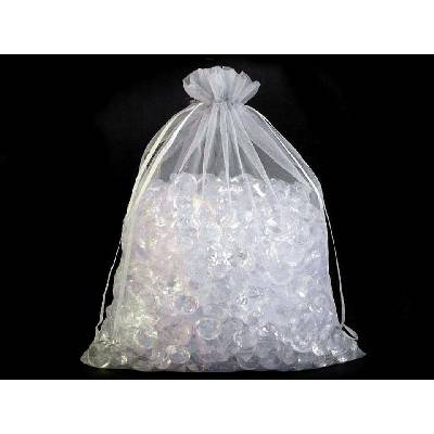 Dárkový pytlík 21x29 cm organza - stříbrná (10 ks)