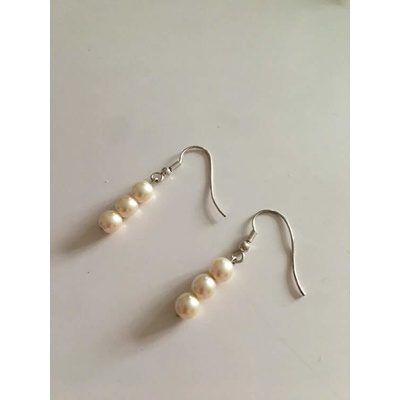 Fashion Jewelry náušnice tři perly Champagne P-7202-0008