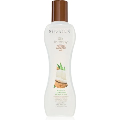 Biosilk Silk Therapy Natural Coconut Oil хидратираща грижа без отмиване за коса и тяло 67ml