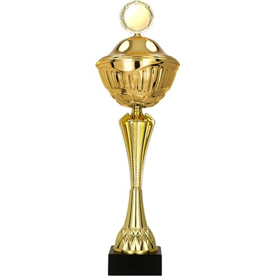 Kovový pohár s poklicí Zlatý 28 cm 10 cm