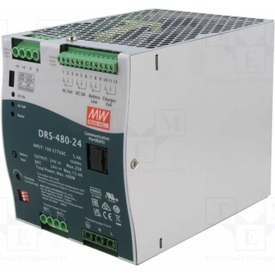 MEAN WELL DRS-480-24 Napájecí zdroj: vyrovnávací; na lištu DIN; 480W; 24VDC; 20A; OUT: 1