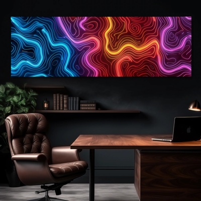 Obraz na plátně - Neonové orgie FeelHappy.cz Velikost obrazu (šířka x výška): 60 x 20 cm