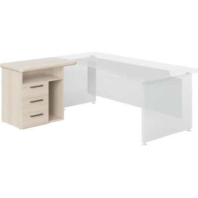 Lenza Wels prístavný L nika na PC 90x76,2x55cm 3 zásuvky agát svetlý